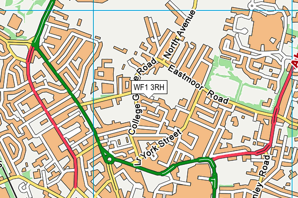 WF1 3RH map - OS VectorMap District (Ordnance Survey)