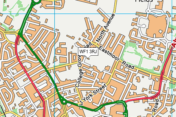 WF1 3RJ map - OS VectorMap District (Ordnance Survey)