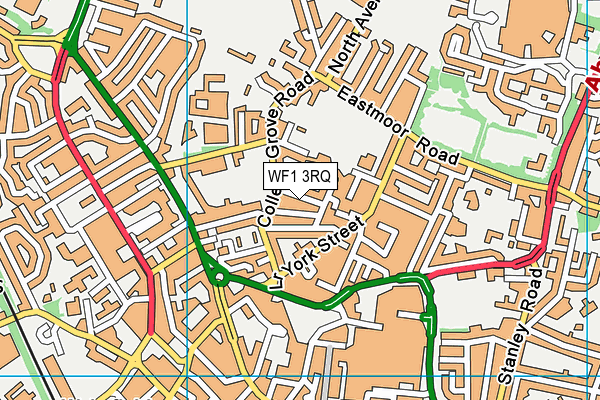WF1 3RQ map - OS VectorMap District (Ordnance Survey)