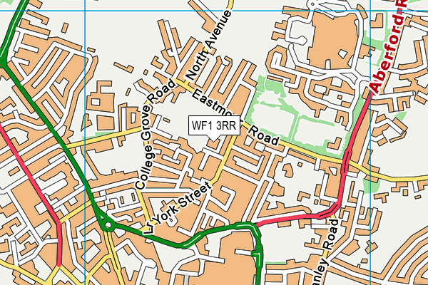 Wakefield Sports Club map (WF1 3RR) - OS VectorMap District (Ordnance Survey)