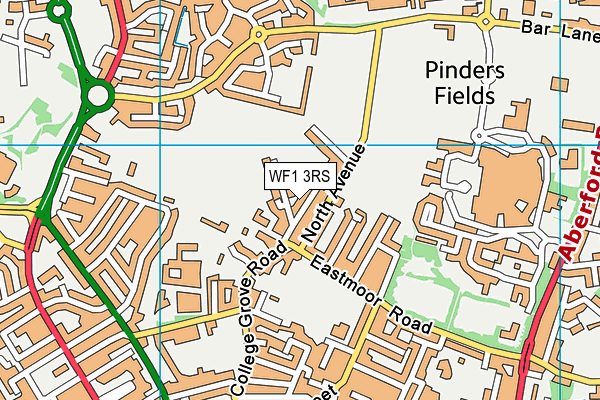 WF1 3RS map - OS VectorMap District (Ordnance Survey)