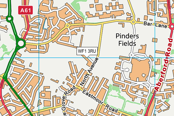 WF1 3RU map - OS VectorMap District (Ordnance Survey)