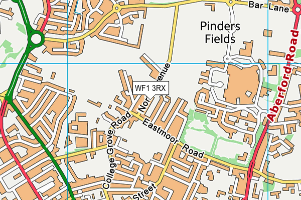 WF1 3RX map - OS VectorMap District (Ordnance Survey)