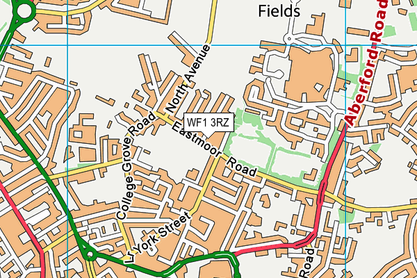 WF1 3RZ map - OS VectorMap District (Ordnance Survey)