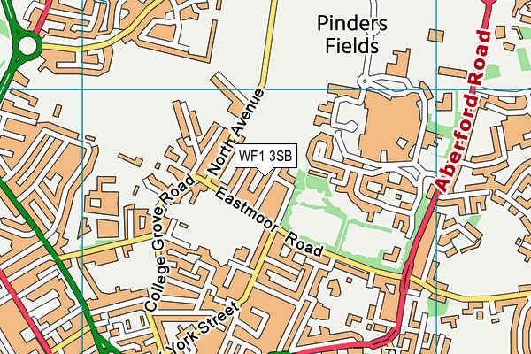 WF1 3SB map - OS VectorMap District (Ordnance Survey)