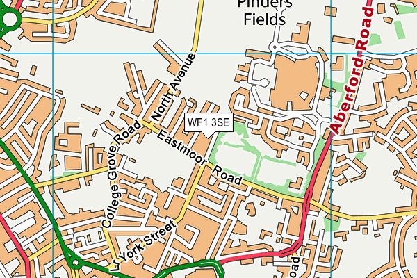 WF1 3SE map - OS VectorMap District (Ordnance Survey)