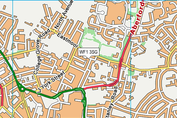 WF1 3SG map - OS VectorMap District (Ordnance Survey)