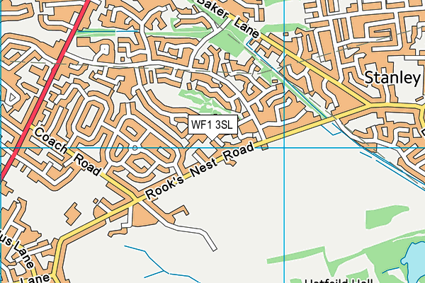 WF1 3SL map - OS VectorMap District (Ordnance Survey)