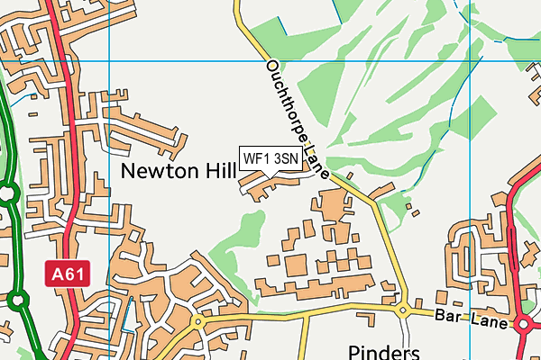 WF1 3SN map - OS VectorMap District (Ordnance Survey)