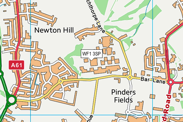 WF1 3SP map - OS VectorMap District (Ordnance Survey)