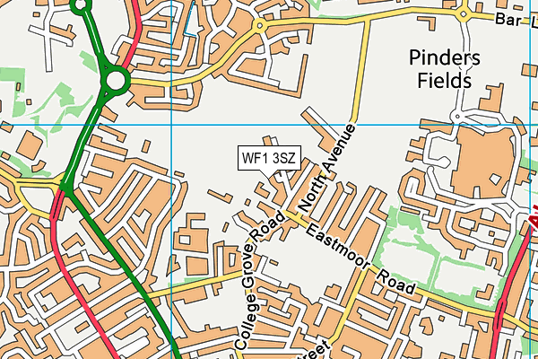 WF1 3SZ map - OS VectorMap District (Ordnance Survey)