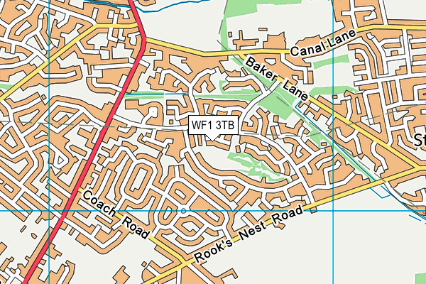 WF1 3TB map - OS VectorMap District (Ordnance Survey)