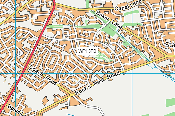 WF1 3TD map - OS VectorMap District (Ordnance Survey)