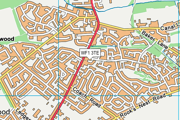 WF1 3TE map - OS VectorMap District (Ordnance Survey)