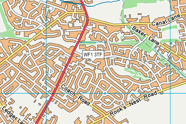 WF1 3TF map - OS VectorMap District (Ordnance Survey)