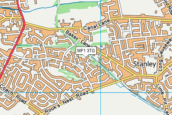 WF1 3TG map - OS VectorMap District (Ordnance Survey)