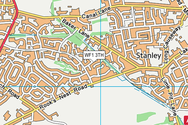 WF1 3TH map - OS VectorMap District (Ordnance Survey)