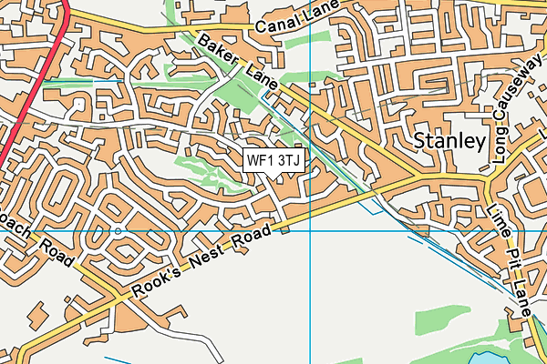 WF1 3TJ map - OS VectorMap District (Ordnance Survey)