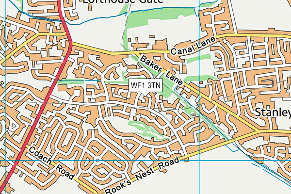 WF1 3TN map - OS VectorMap District (Ordnance Survey)