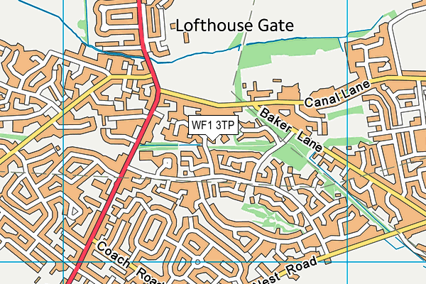 WF1 3TP map - OS VectorMap District (Ordnance Survey)