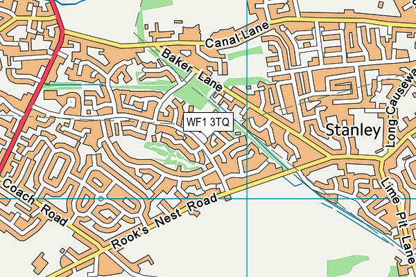 WF1 3TQ map - OS VectorMap District (Ordnance Survey)