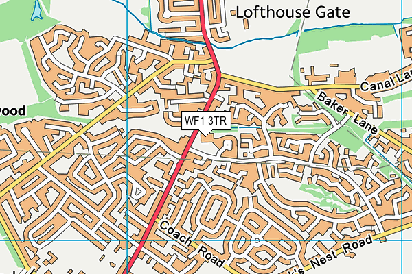 WF1 3TR map - OS VectorMap District (Ordnance Survey)