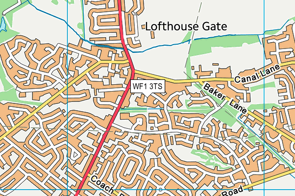 WF1 3TS map - OS VectorMap District (Ordnance Survey)