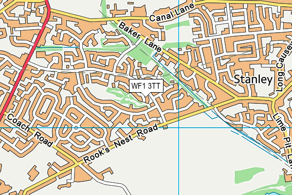 WF1 3TT map - OS VectorMap District (Ordnance Survey)