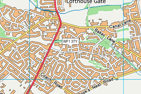 WF1 3TY map - OS VectorMap District (Ordnance Survey)