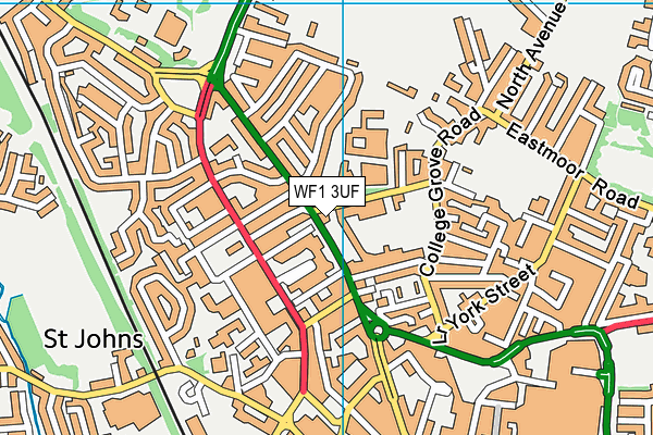 WF1 3UF map - OS VectorMap District (Ordnance Survey)