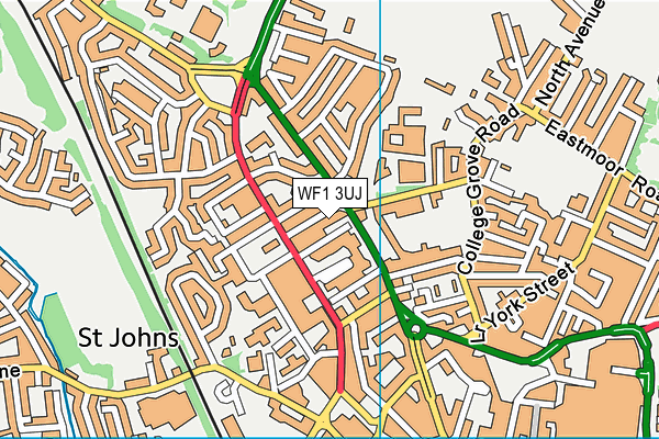 WF1 3UJ map - OS VectorMap District (Ordnance Survey)