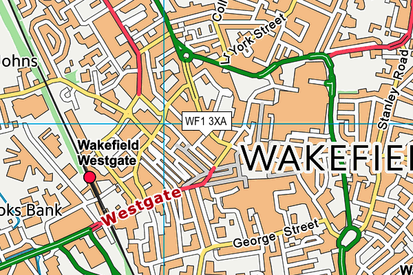 WF1 3XA map - OS VectorMap District (Ordnance Survey)