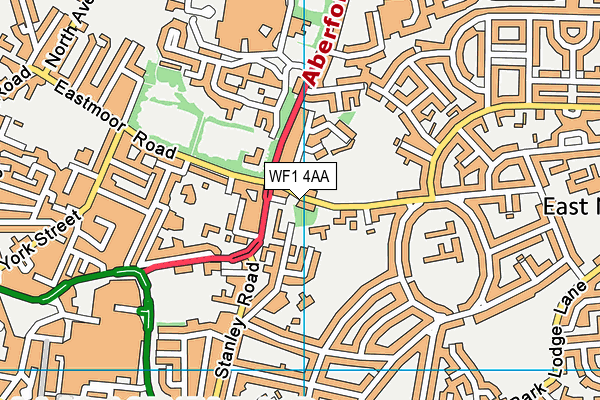 WF1 4AA map - OS VectorMap District (Ordnance Survey)