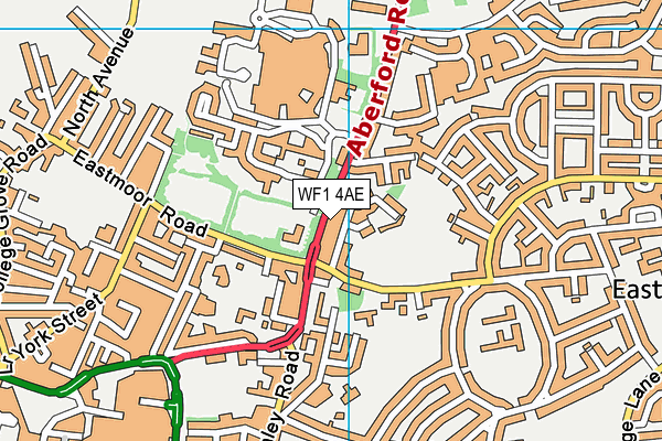 WF1 4AE map - OS VectorMap District (Ordnance Survey)