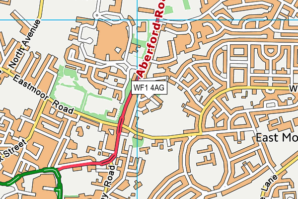 WF1 4AG map - OS VectorMap District (Ordnance Survey)