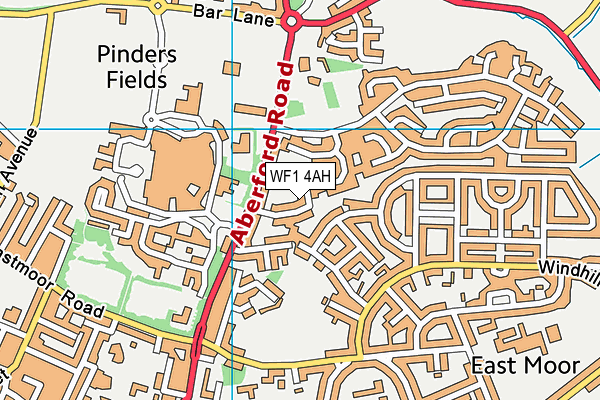 WF1 4AH map - OS VectorMap District (Ordnance Survey)