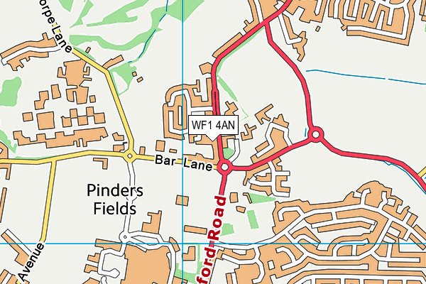 WF1 4AN map - OS VectorMap District (Ordnance Survey)