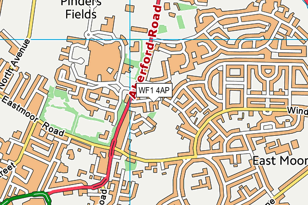WF1 4AP map - OS VectorMap District (Ordnance Survey)