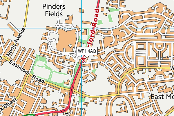 WF1 4AQ map - OS VectorMap District (Ordnance Survey)