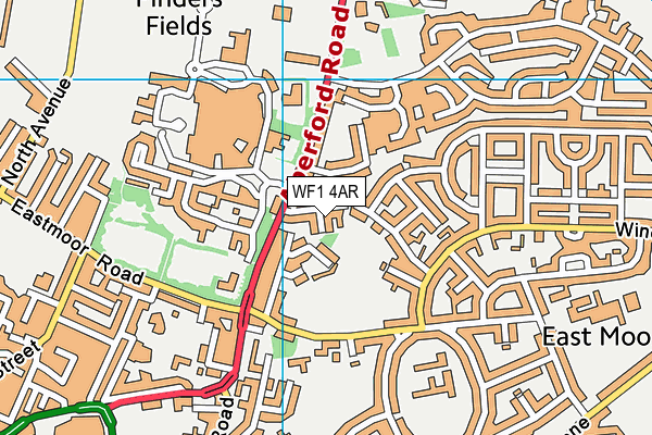 WF1 4AR map - OS VectorMap District (Ordnance Survey)