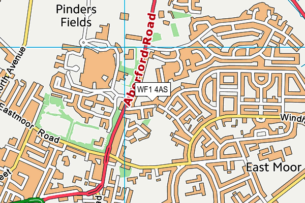 WF1 4AS map - OS VectorMap District (Ordnance Survey)