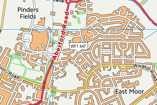 WF1 4AT map - OS VectorMap District (Ordnance Survey)