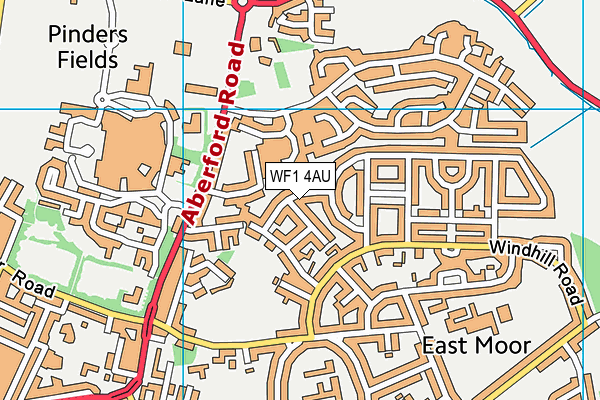 WF1 4AU map - OS VectorMap District (Ordnance Survey)