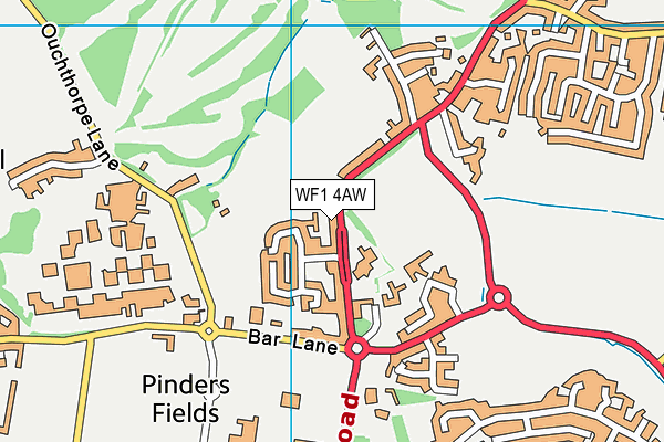 WF1 4AW map - OS VectorMap District (Ordnance Survey)