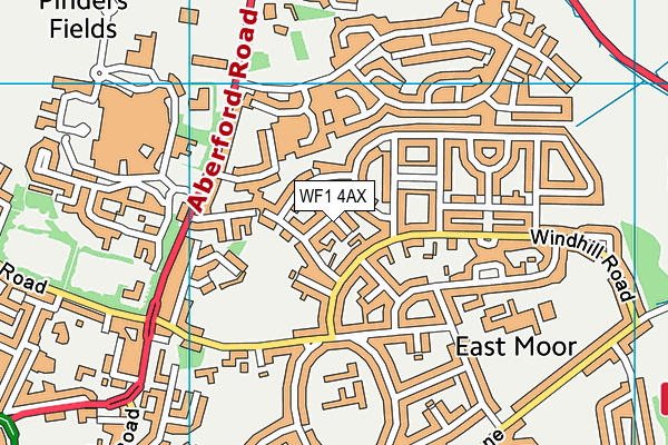 WF1 4AX map - OS VectorMap District (Ordnance Survey)