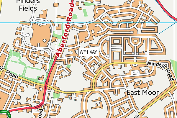WF1 4AY map - OS VectorMap District (Ordnance Survey)