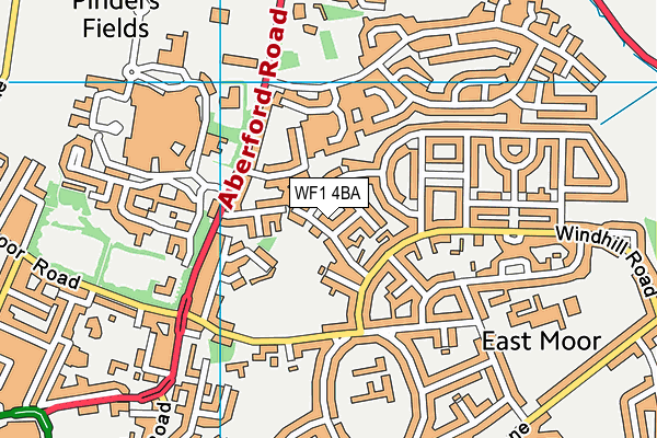 WF1 4BA map - OS VectorMap District (Ordnance Survey)