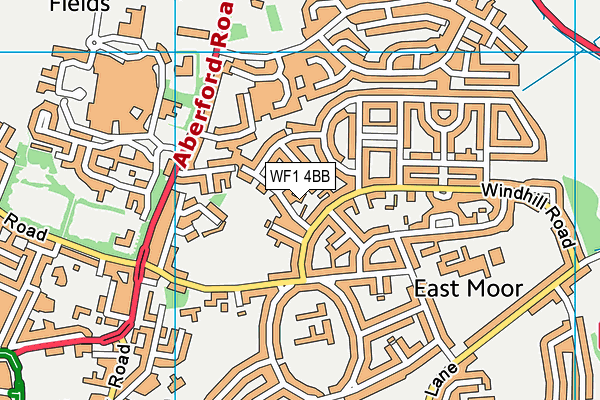 WF1 4BB map - OS VectorMap District (Ordnance Survey)