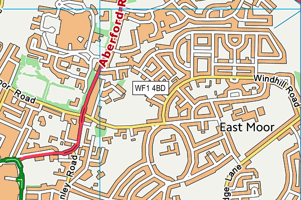 WF1 4BD map - OS VectorMap District (Ordnance Survey)