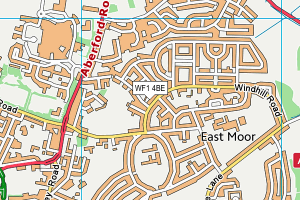 WF1 4BE map - OS VectorMap District (Ordnance Survey)